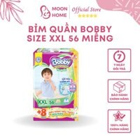 Bỉm bobby tã quần XXL56 +8 miếng ôm vừa vặn bụng bé, đai dính trước bụng dạng vải cotton mềm mại, an toàn cho làn da