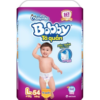 Tã quần cho bé Bobby L54 - 54 miếng (9-13kg)