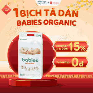 Bỉm dán Babies Orgianic NB76/S66/M56/L46