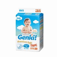 Bỉm dán genki nội địa mẫu mới đủ size S72,M64,L54,XL44