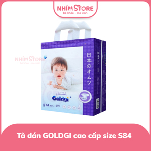 Bỉm dán GOLDGI  Size S 84 miếng cho trẻ từ 4-8kg