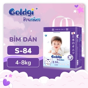 Bỉm dán GOLDGI  Size S 84 miếng cho trẻ từ 4-8kg