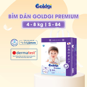 Bỉm dán GOLDGI  Size S 84 miếng cho trẻ từ 4-8kg