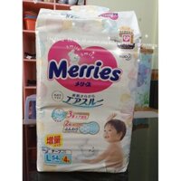 Bỉm dán Merries size L 54+4 miếng