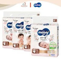 Bỉm dán Moony Natural bông organic, tã em bé cao cấp Nhật Bản NB62, S58, M46, L38 - Monnie Kids