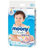 Bỉm dán Moony xanh nội đủ size Nb90/S84/M64/L54
