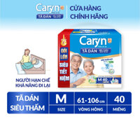 Bỉm dán người lớn Caryn siêu thấm Size M dành cho người hạn chế khả năng đi lại (10/20/40M)