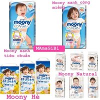 Bỉm dán/quần Moony Hè/cộng miếng/natural/tiêu chuẩn nội địa Nhật đủ size NB111/S102/M78/L54/XL46