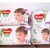 BỈM HUGGIES NATURE MADE QUẦN, DÁN ĐỦ SIZE NB60/S82/M64/L54/XL44/XXL26 Mẫu Cũ Mẫu Mới 2025