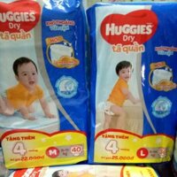 Bỉm Huggies Quần L36/M40Tặng 4 Miếng Tã Quần