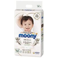 Bỉm hữu cơ Moony Natural ( trắng) Nhật Bản quốc dân NB62/S58/M46/L38/L36/XL32