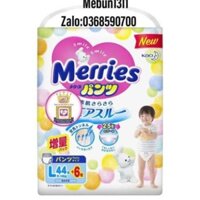 Bỉm Merries Cộng miếng Nội Địa/Nhập khẩu  dán/quần NB90+6 / S82+6 / M64+4 / L5+4 / M58+6 / L44+6 /+6.....