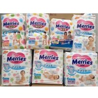 Bỉm Merries dán/quần đủ size NB90/S82/M64/L54...