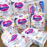 Bỉm Merries Jumbo Nội Địa Nhật Quần/ Dán, Tả Meries Cộng Miếng Size Newborn NB96 S88 M68 L58 M64 L50 XL44 XXL28