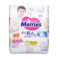 Bỉm Merries nội địa quần size M (52+6 miếng)