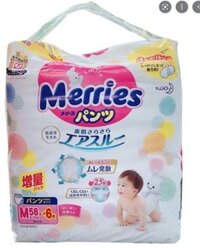 Bỉm Merries quần 52+2 - size M