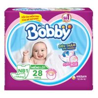 Bỉm - Miếng lót sơ sinh Bobby Fresh size Newborn 1 - 28 miếng (Dưới 1 tháng)