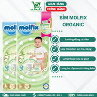 Bỉm molfix Mega Jumbo Thiên nhiên (Combo 2 gói Super Jumbo) M120/L104/XL92/XXL84/