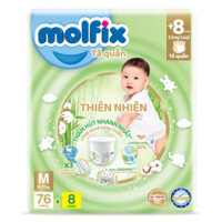 Bỉm Molfix thiên nhiên bịch siêu đại đủ size S80/ M76/ L68/ XL62/ XXL56