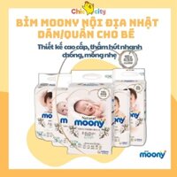 Bỉm Moony Natural Dán Cho Bé Size NB36/S58/M48/L36/XL32 Nội Địa Nhật Siêu Thâm Hút Thoáng Khí