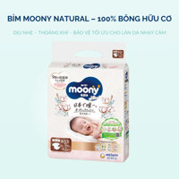 Bỉm Moony Natural NB/S/M/L – Tã Dán Siêu Mỏng, 100% Bông Hữu Cơ, Thoáng Khí, Chống Hăm Cho Bé Sơ Sinh