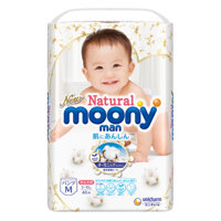 Bỉm Moony Natural, tã quần moony trắng nội địa Nhật Chính Hãng size M48/L36/XL32