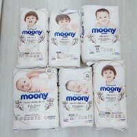 Bỉm Moony Natural trắng nội địa Nhật quần/dán size NB63/S58/M48/L36/XL32