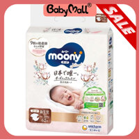 Bỉm Moony Natural ( trắng) nội địa Nhật Bản NB63/S58/M46/L38/L36/XL32