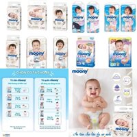 Bỉm Moony Nội Địa Nhật Chính Hãng Cộng Miếng/Natural - Dán/Quần - Size NB96/S90/M68/L58/L50/XL44