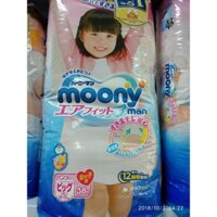 Bỉm Moony quần Xl38 bé gái 12-17kg