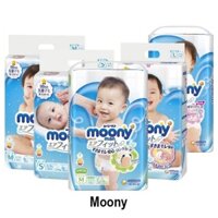 BỈM MOONY TÃ QUẦN/TÃ DÁN ĐỦ SIZE NB90 - S84 - M64 - M58 - L44 - XL38
