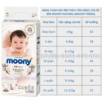 Bỉm Moony trắng (Moony Natural) đủ size nội địa Nhật