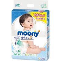 Bỉm Moony Xanh Dán Size M 64 miếng (6-11kg)
