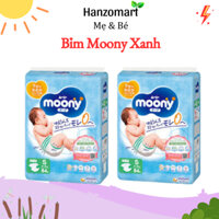 Bỉm Moony Xanh dán/quần Cộng miếng Tiêu Chuẩn Nb96/S90/M64/L58/M52/L44q/XL38q