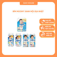 Bỉm Moony xanh nội địa Nhật Bản các size từ sơ sinh NB96/S90/M64/M68/L50/L58/XL38 - Sam House