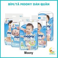 Bỉm Moony Xanh, Tã Moony Nội Địa Nhật Chính Hãng Dán/Quần Đủ Size NB96/S90/M68/M64/L58/L50/XL44