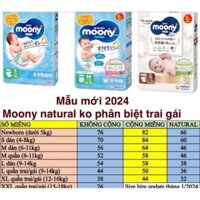 Bỉm Moony xanh tiêu chuẩn/cộng miếng/natural dán/quầnNB82/S76/M58/L54/L44/XL38/XXL26