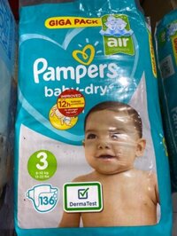 Bỉm Pamper UK Baby-Dry Giga Pack - số 3 dán (6-11kg) 136 miếng (Bịch)