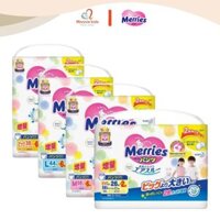 Bỉm quần cho bé Merries M64 L50 XL44 XXL28, tã quần nội địa Nhật siêu mỏng - Monnie Kids