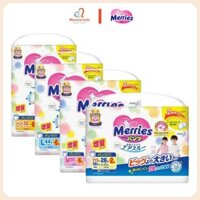 Bỉm quần cho bé Merries M64 L50 XL44 XXL28, tã quần nội địa Nhật siêu mỏng - Monnie Kids