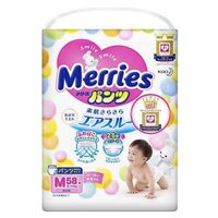 Bỉm Quần Merries Size M 58 + 6 miếng (6-11kg)