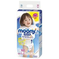 Bỉm Quần Moony Bé Gái Size L 44 miếng (9-14kg)