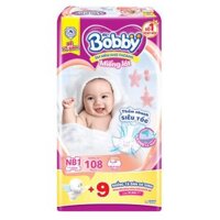 Bỉm – Tã Bobby Miếng lót Newborn 1 – 108+9 miếng (Dưới 1 tháng tuổi)
