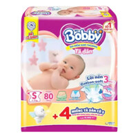 Bỉm - Tã dán Bobby Fresh Siêu Mỏng size S - 80 miếng tặng 4 miếng (4 - 8kg)