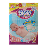 Bỉm - Tã dán Bobby Fresh Siêu Mỏng Size S - 56 miếng thêm 6 miếng tã quần size M (4 - 8kg)