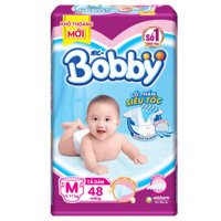 Bỉm tã dán Bobby Fresh siêu mỏng size M 48 miếng (6-11kg)