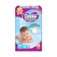 Bỉm tã dán Bobby M48 siêu thấm hút, khô thoáng ( cho bé 6-10kg)