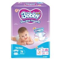 Bỉm tã dán Bobby siêu thấm size M 76 miếng (6-10kg) (giao bao bì ngẫu nhiên)