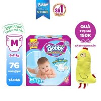 Bỉm Tã Dán Bobby Siêu Thấm, Khô Thoáng Chăm Sóc Sức Khỏe bé M76/L68/XL62/XXL56