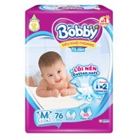 Bỉm tã dán Bobby siêu thấm size M 76 miếng (6-10kg)